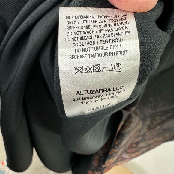 Altuzarra Women’s Black Silk Printed Orange Multicolored Ombre Print Shortsleeve - Picture 6 of 11